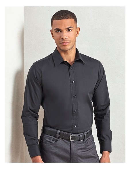 PRE-PR204-Mens Long Sleeve Fitted Poplin Shirt 2